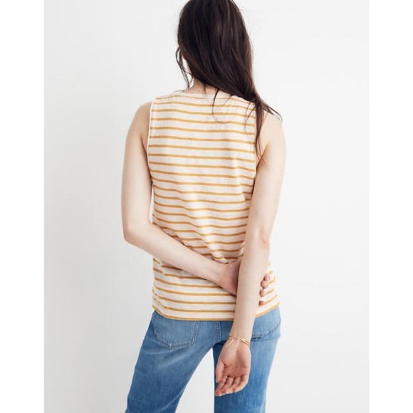 NWT Madewell Whisper Cotton V-Neck Pocket Tank M - Picture 2 of 8